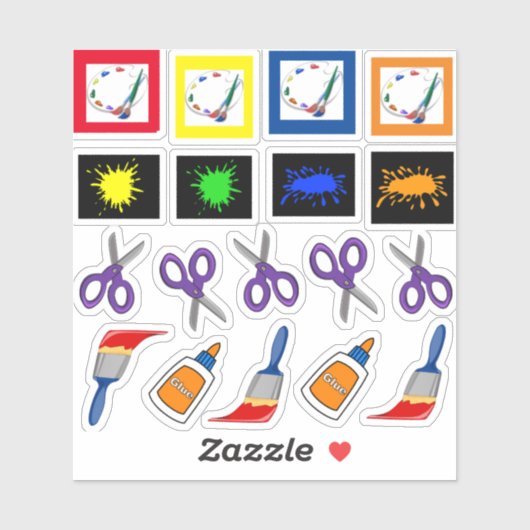 Sticker Fournitures d'art (Feuille)