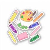 Sticker Fournitures d'art coloré (Devant)