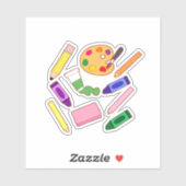 Sticker Fournitures d'art coloré (Feuille)