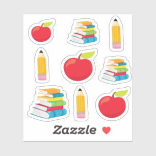 Sticker Fournitures scolaires crayons et livres