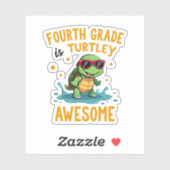 Sticker Fourth Grade Turtle-y Awesome First Day of Fourth (Feuille)