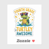 Sticker Fourth Grade Turtle-y Awesome First Day of Fourth (Feuille)