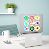 Sticker Fous Daisées, Pop Art, (Ordinateur portable sur le bureau)