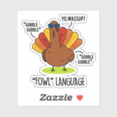 Sticker Fowl Language Funny Turc Pun (Feuille)