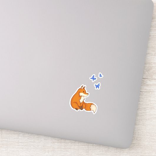 Sticker Fox and Butterflies (Détail)