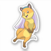Sticker Fox as Bride with Veil (Devant)