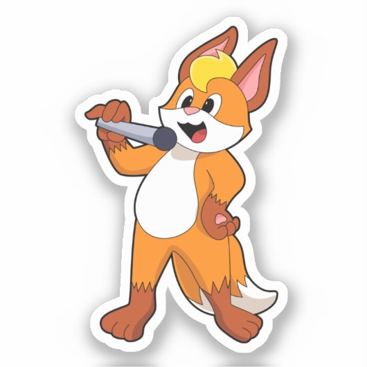 Sticker Fox as Singer with Microphone (Recto)