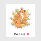 Sticker Fox avec 9 queues Fox (Feuille)