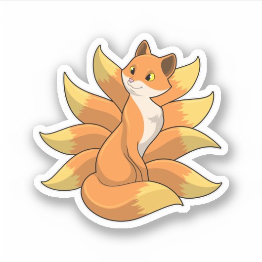 Sticker Fox avec 9 queues Fox (Devant)