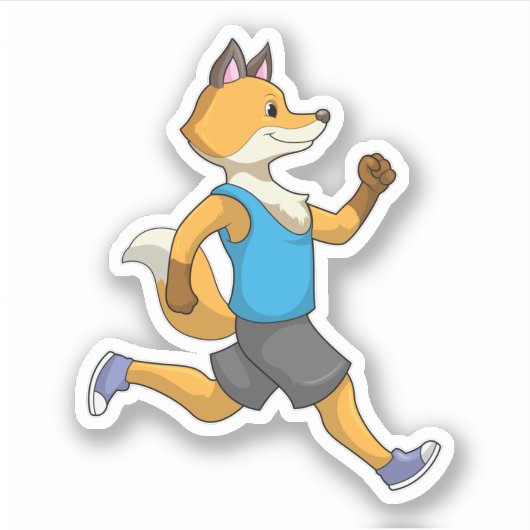 Sticker Fox comme coureur à Running (Devant)