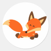 Sticker Fox de caricature de flotte mignonne (Devant)