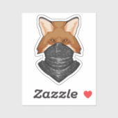 Sticker Fox en bandit avec Kerchief (Feuille)