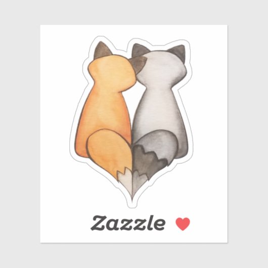 Sticker Fox et Raccoon (Feuille)