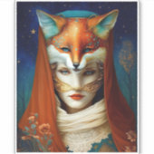 Sticker Fox Femme Surreal Imaginaire Art (Devant)