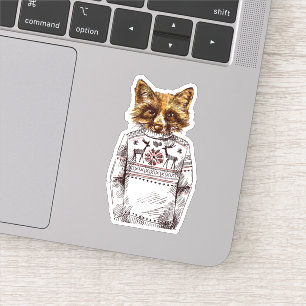 Sticker Fox habillé rusé