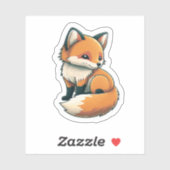 Sticker Fox moelleux (Feuille)