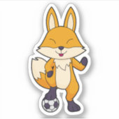 Sticker Fox Soccer player Soccer (Devant)