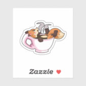 Sticker Fox with Coffee (Feuille)