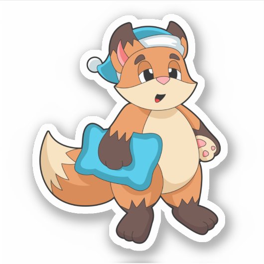 Sticker Fox with Nightcap (Devant)