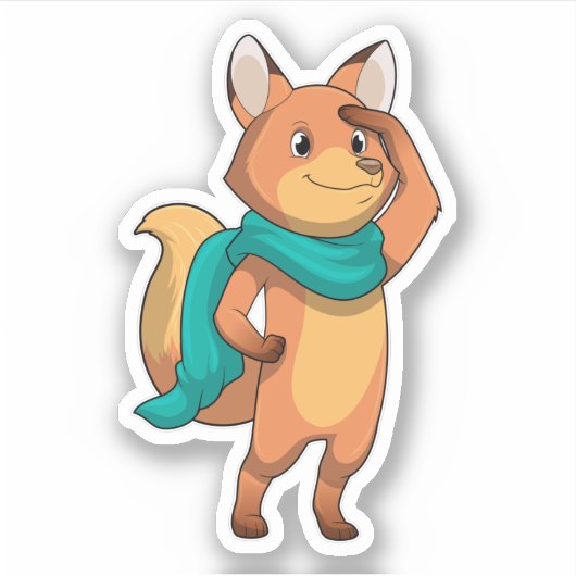 Sticker Fox with Scarf (Devant)