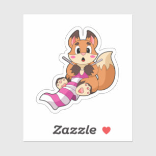 Sticker Fox with Scarf