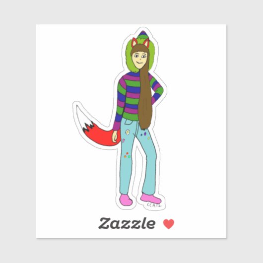 Sticker foxgirl (Feuille)