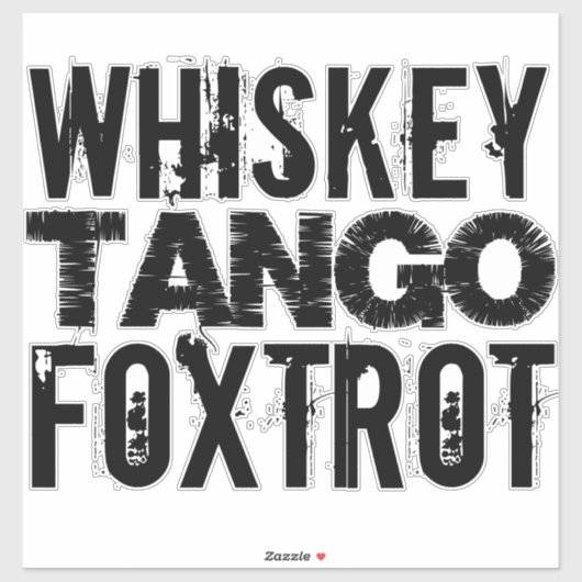 STICKER FOXTROT DE TANGO DE WHISKEY (Feuille)