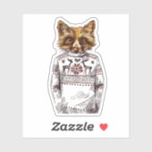 Sticker Foxy habillé Fox (Feuille)