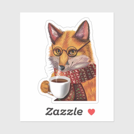 Sticker Foxy Tea Time (Feuille)