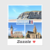 Sticker FR Calais - Casquette Blanc Nez - Hôtel de Ville - (Feuille)