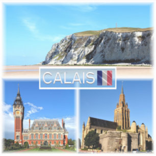 Sticker FR Calais - Casquette Blanc Nez - Hôtel de Ville -