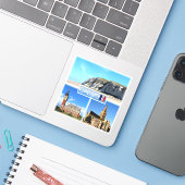 Sticker FR Calais - Casquette Blanc Nez - Hôtel de Ville - (Ordinateur portable avec iPhone)