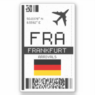 Sticker FRA Frankfurt Boarding Pass - Allemagne Travel