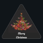 Sticker Fractal Christmas Tree<br><div class="desc">Joli,  coloré,  fractal arbre de Noël est présenté sur cet autocollant de fête triangle. Avec message,  "Joyeux Noël",  c'est parfait pour ces mailings spéciaux,  scrapbooking et décoration de vacances aussi!</div>
