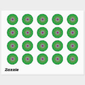 Sticker Fractal Mandala Flower Daisy Vert (Feuille)