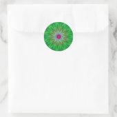Sticker Fractal Mandala Flower Daisy Vert (Sac)