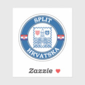 Sticker Fractionner l'Emblème Cercle Croatie (Feuille)