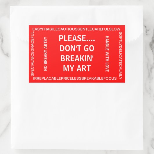 Sticker fragile de l'artiste (Sac)