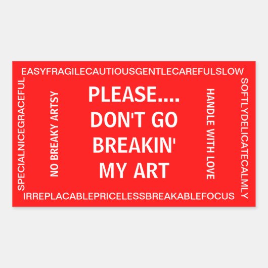 Sticker fragile de l'artiste (Devant)