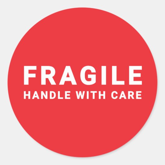 Sticker fragile | Handle avec soin rouge (Devant)