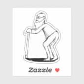 Sticker Fragile Vieux avec croquis de canne (Feuille)