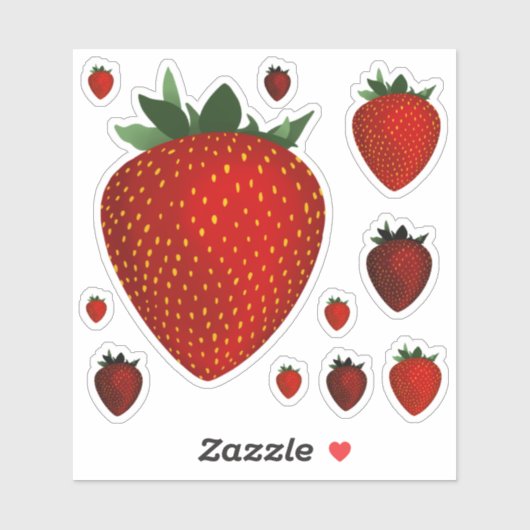 sticker fraise (Feuille)