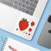 sticker fraise (Ordinateur portable avec iPhone)