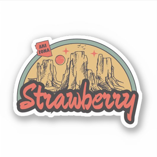 Sticker fraise, Arizona (Devant)