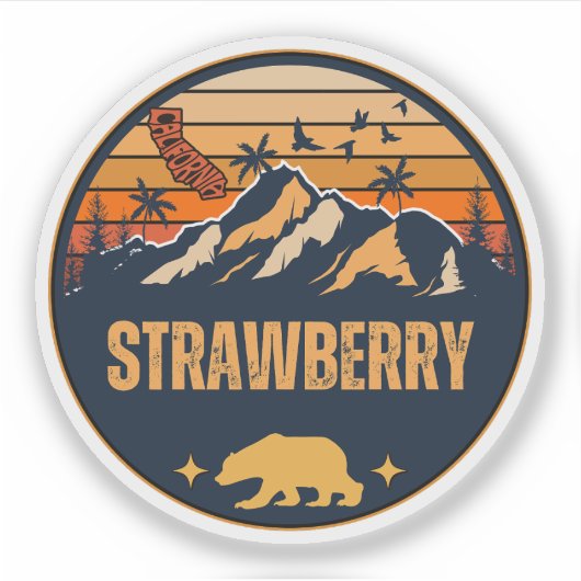 Sticker Fraise, Californie (Devant)
