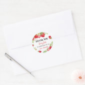 Sticker fraise Étiquette Anniversaire Baby shower (Enveloppe)