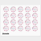 Sticker fraise Étiquette Anniversaire Baby shower (Feuille)