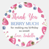 Sticker fraise Étiquette Anniversaire Baby shower (Devant)