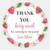 Sticker fraise Étiquettes Anniversaire Berry Sweet (Devant)