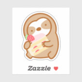 Sticker Fraise mignonne Câble court (Feuille)